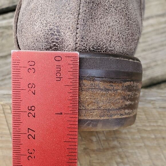 Anthropologie 67 Sixty Seven Brown Distressed Crackled Leather Ankle Boots 36 - Picture 7 of 12